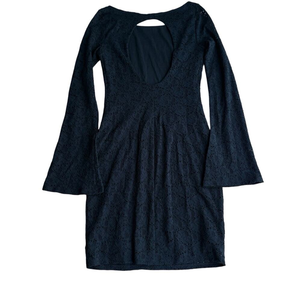 Moda International Elegant Black Long Sleeve Dress